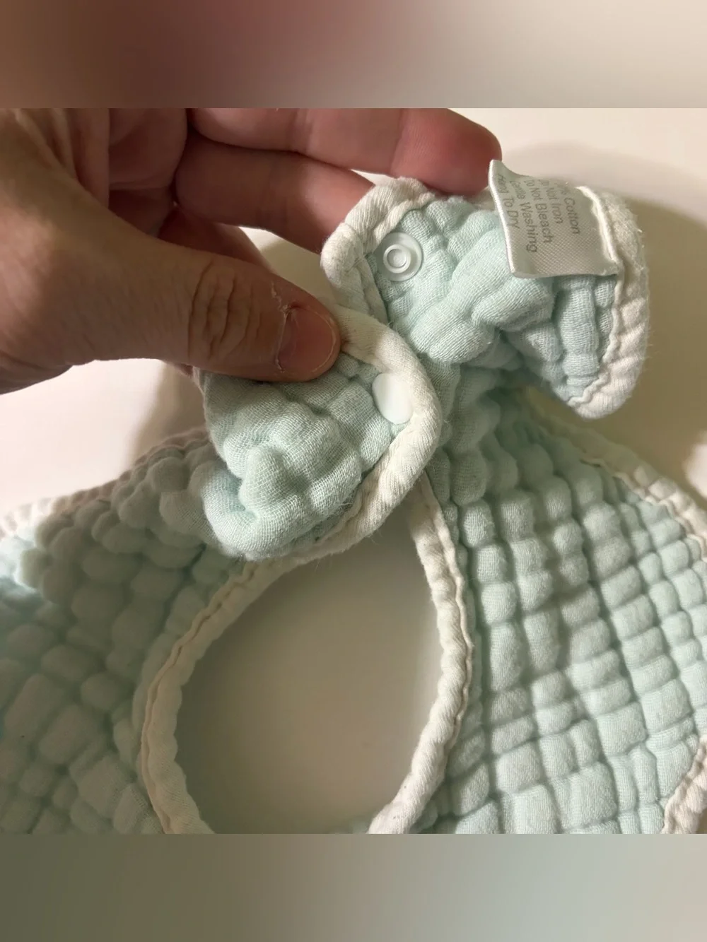 Soft Quilted Baby Bibs - Pastel Green, Blue & Yellow set of 3